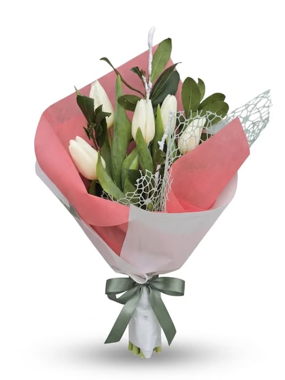 букет бели лалета