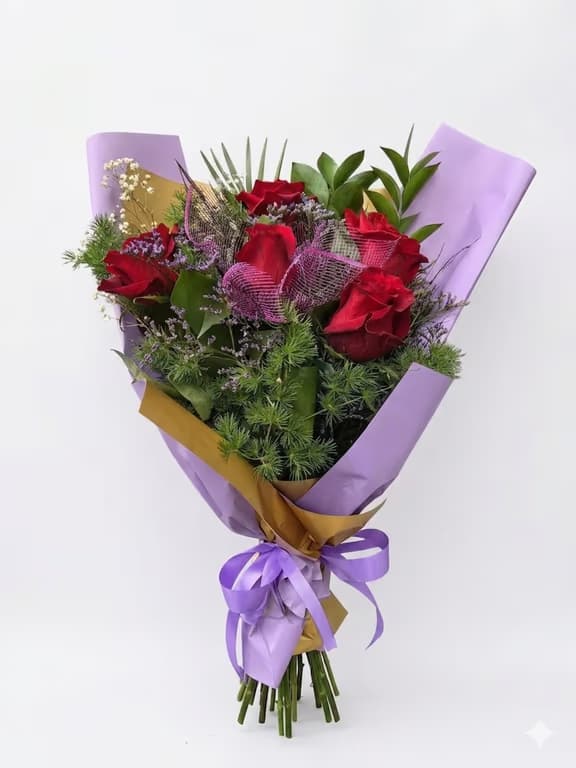 букет от рози в лилаво