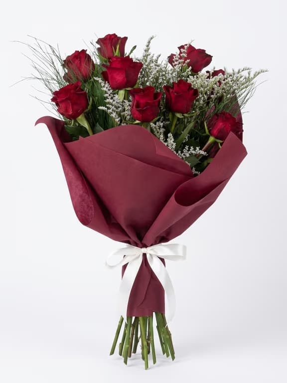 девет рози букет