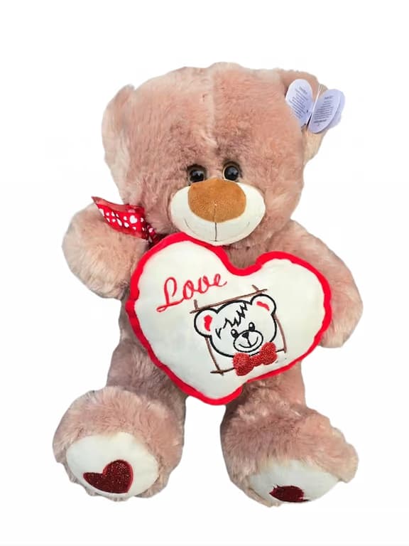 плюшено мече със сърце