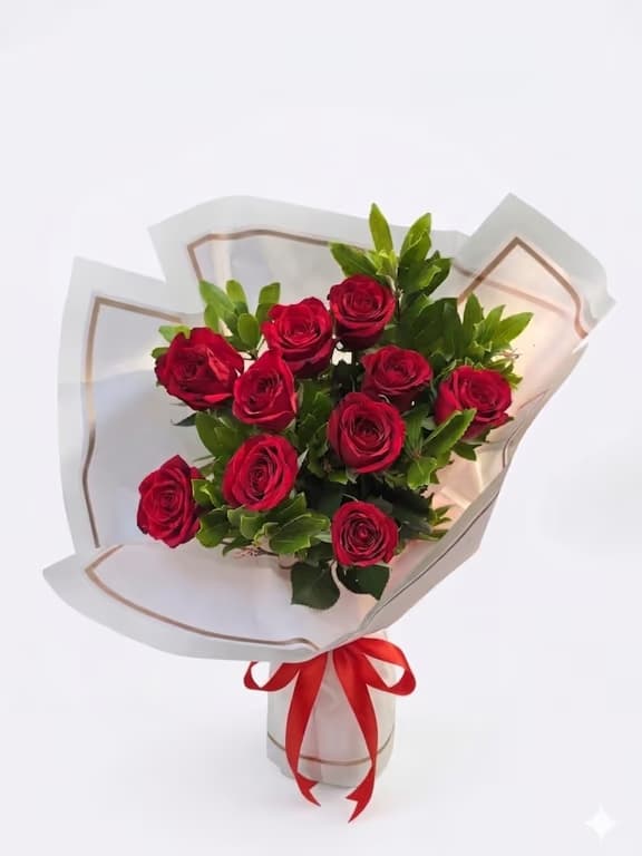 букет рози в стилна опаковка