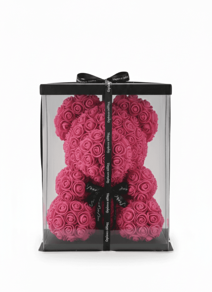 Мече от рози в розово